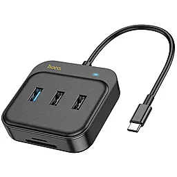 Мультипортовый USB Type-C хаб Hoco HB38 Easy link 7-in-1 Hub black - фото Мультипортовый USB Type-C хаб Hoco HB38 Easy link 7-in-1 Hub black