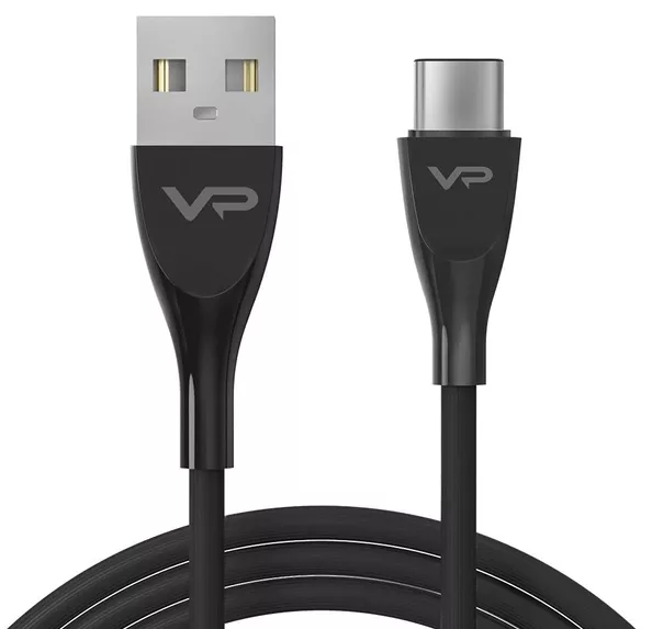 Кабель Veron SC08 USB-A - Type-C 15w 3a 1м cable Black - фото 1