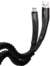 Кабель USB Hoco U78 Cotton Treasure Elastic USB Type-C Cable Black - миниатюра 3