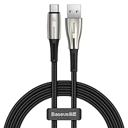 USB Кабель Baseus Water Drop-shaped Lamp SuperCharge 2M USB Type-C Cable Black (CATSD-N01)