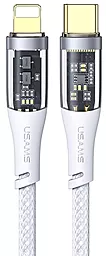Кабель USB PD Usams Icy 20W 3A USB Type-C - Lightning Cable Transparent White Transparent White (US-SJ573)