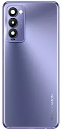 Задняя крышка корпуса Tecno Camon 18 со стеклом камеры, Original Iris Purple - фото Задняя крышка корпуса Tecno Camon 18 со стеклом камеры, Original Iris Purple