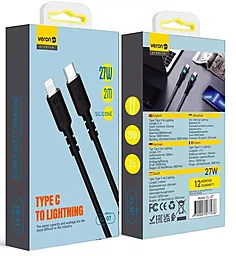 Кабель USB PD Veron CL07 27w 3a 1.2m USB Type-C - Lightning cable black - миниатюра 5