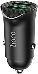 Автомобильное зарядное устройство с быстрой зарядкой Hoco Z39 18w QC3.0 2xUSB-A ports car charger black - фото Автомобильное зарядное устройство с быстрой зарядкой Hoco Z39 18w QC3.0 2xUSB-A ports car charger black