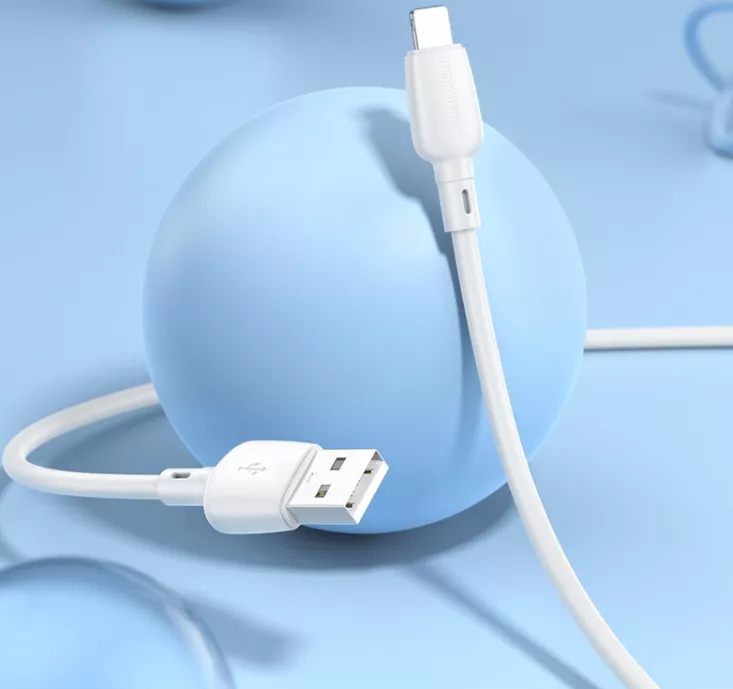 Кабель Borofone BX93 USB-A - Lightning 12w 2.4a 1м cable White - фото 4