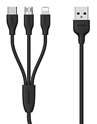Кабель USB Remax Suda 3-in-1 USB Type-C/Lightning/micro USB Cable Black (RC-109th)