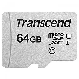 Карта памяти Transcend microSDXC 64GB Class 10 UHS-I U1 + SD-адаптер (TS64GUSD300S-A) - миниатюра 2