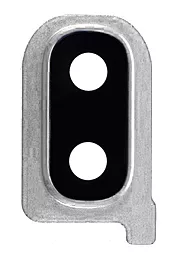 Скло камери Samsung Galaxy A40 A405 з рамкою Silver - фото Скло камери Samsung Galaxy A40 A405 з рамкою Silver