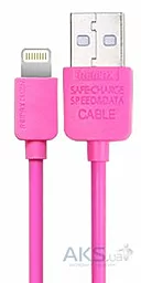 Кабель Remax Light USB-A - Lightning 12w 2.4a 2м cable Pink (RC-006i) - фото Кабель Remax Light USB-A - Lightning 12w 2.4a 2м cable Pink (RC-006i)