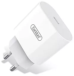 Сетевое зарядное устройство с быстрой зарядкой Earldom ES-EU3 20w PD USB-C home charger + Lightning cable white