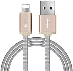 Кабель Hoco U5 Full-Metal USB-A - Lightning 12w 2.4a 1.2м cable Gold