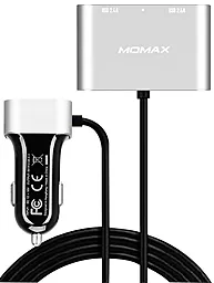 Автомобильное зарядное устройство Momax 2.4a 4xUSB-A ports car charger silver (UC6S) - миниатюра 3
