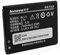 Акумулятор Lenovo A390 IdeaPhone / BL171 (1500 mAh) 12 міс. гарантії - мініатюра 3
