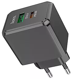 Сетевое зарядное устройство Hoco CS14A 20w PD USB-C/USB-A ports charger black