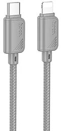 Кабель Hoco X113 Beneficio USB Type-C - Lightning 27w 3a 1м PD сable Gray - фото Кабель Hoco X113 Beneficio USB Type-C - Lightning 27w 3a 1м PD сable Gray