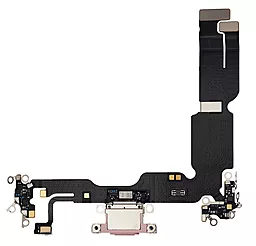 Нижний шлейф Apple iPhone 15 Plus c разъемом зарядки, с микрофоном Pink