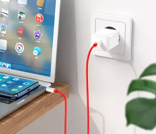 Кабель Hoco X87 Magic Silicone USB Type-C - Type-C 60w 3a 1м PD cable Red - фото 4