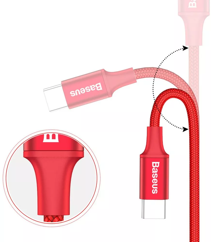 Кабель Baseus Rapid Series USB-A - Type-C 10w 1м cable Red (CATSU-B09) - фото 4