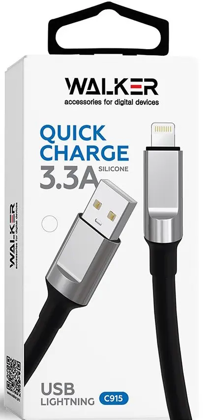 Кабель Walker C915 USB-A - Lightning 12w 3.3a 1м cable orange - фото 2