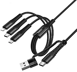 Универсальный кабель X123 Victory 6-in-1 USB-A/Type-C to Type-C/Lightning/micro USB 15w 3a 1м cable Black - фото Универсальный кабель X123 Victory 6-in-1 USB-A/Type-C to Type-C/Lightning/micro USB 15w 3a 1м cable Black
