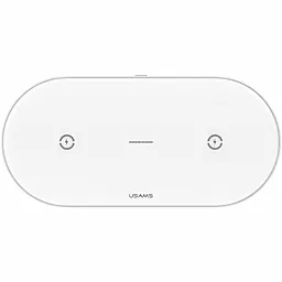 Бездротовий (індукційний) зарядний пристрій Usams CD120 Dual Coil Wireless Charger for Mobile White