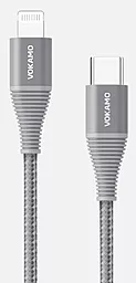 Кабель Vokamo Luxlink USB Type-C - Lightning 18w 3a 1.2м PD сable Gray (VKM20056) - фото Кабель Vokamo Luxlink USB Type-C - Lightning 18w 3a 1.2м PD сable Gray (VKM20056)