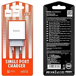 Сетевое зарядное устройство Hoco C81A 2.1a home charger + Lightning cable white - миниатюра 7 Сетевое зарядное устройство Hoco C81A 2.1a home charger + Lightning cable white - миниатюра 7