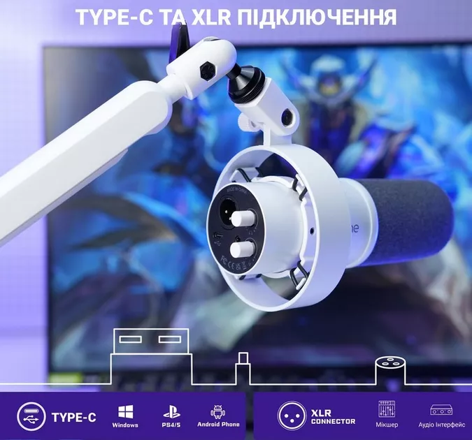 Микрофон Fifine K688W  White (K688W) - фото 4