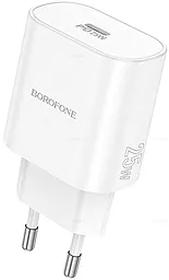 Сетевое зарядное устройство Borofone BA82A 25w PD USB-C fast charger white - фото Сетевое зарядное устройство Borofone BA82A 25w PD USB-C fast charger white