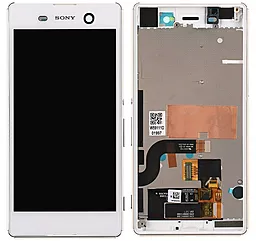 Дисплей Sony Xperia M5 (E5603, E5606, E5633, E5643, E5653, E5663) з тачскріном і рамкою, оригінал, White