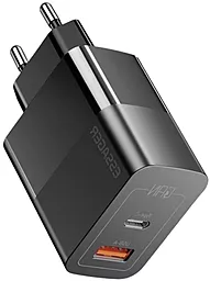 Сетевое зарядное устройство Essager 33w PD USB-C/USB-A ports charger black (ECTAC-PCB01-P)