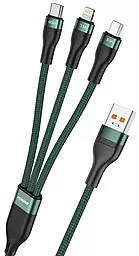 USB Кабель Foneng X78 66w 3.1a 1.2m 3-in-1 USB to USB Type-C/microUSB/Lightning cable black (X78-CA-3-TIO)