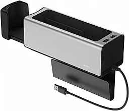 Органайзер в авто BASEUS Deluxe Metal Armrest Console Organizer Silver (CRCWH-A0S) - фото Органайзер в авто BASEUS Deluxe Metal Armrest Console Organizer Silver (CRCWH-A0S)
