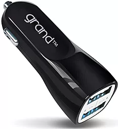 Автомобильное зарядное устройство Grand 2.1a 2xUSB-A car charger black