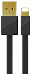Кабель Remax Gold Plating USB-A - Lightning 12w 3a 1м cable Black (RC-048i) - фото Кабель Remax Gold Plating USB-A - Lightning 12w 3a 1м cable Black (RC-048i)