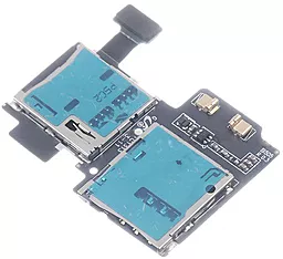 Шлейф Samsung Galaxy S4 i9505 с коннектором Sim-карты и карты памяти