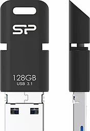 Флешка Silicon Power USB 3.1 Mobile Type-C/Micro USB C50 128Gb (SP128GBUC3C50V1K) Black - фото Флешка Silicon Power USB 3.1 Mobile Type-C/Micro USB C50 128Gb (SP128GBUC3C50V1K) Black
