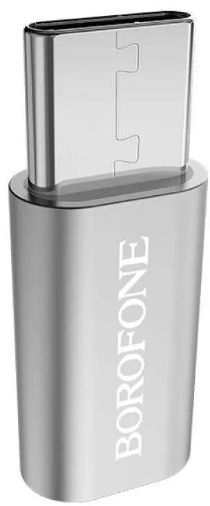 Адаптер-перехідник Borofone BV4 Micro USB - USB Type-C Silver - фото 1