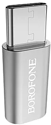 Адаптер-переходник Borofone BV4 Micro USB - USB Type-C Silver