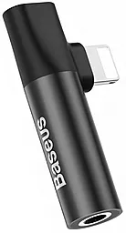 Аудио-переходник Baseus L43 Lightning to 3.5mm F + Lightning F Adapter Black (CALL43-01) - фото Аудио-переходник Baseus L43 Lightning to 3.5mm F + Lightning F Adapter Black (CALL43-01)