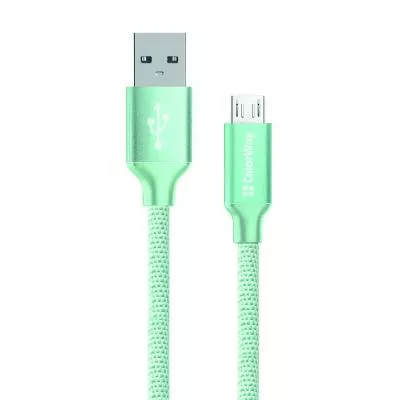 Кабель ColorWay USB-A - micro USB 12w 2.4a 1м cable Mint (CW-CBUM002-MT) - фото 1