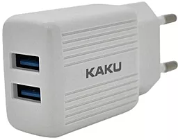 Сетевое зарядное устройство iKaku 2.4a 2xUSB-A ports car charger white (KSC-368) - фото Сетевое зарядное устройство iKaku 2.4a 2xUSB-A ports car charger white (KSC-368)