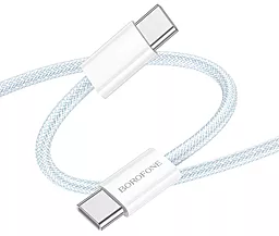 Кабель Borofone BX103 Original USB Type-C - Type-C 60w 3a 1м PD cable Blue - фото Кабель Borofone BX103 Original USB Type-C - Type-C 60w 3a 1м PD cable Blue