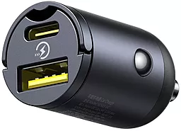 Автомобильное зарядное устройство Baseus Tiny Star Mini 30w PD USB-C/USB-A ports fast charger black (C00035001121-02) - фото Автомобильное зарядное устройство Baseus Tiny Star Mini 30w PD USB-C/USB-A ports fast charger black (C00035001121-02)