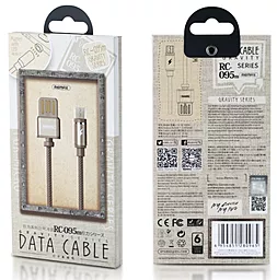 Кабель USB Remax Gravity Magnetic micro USB Cable Grey (RC-095m) - миниатюра 3