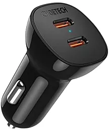 Автомобильное зарядное устройство Choetech 40w PD 2xUSB-C ports fast charger black (TC0008-V2)