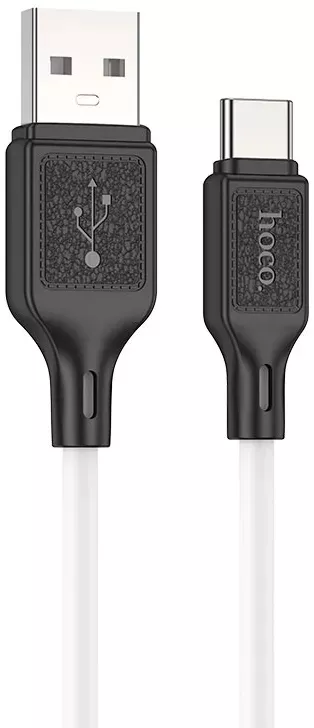 Кабель Hoco X90 Cool Silicone USB-A - Type-C 15w 3a 1м cable White - фото 1