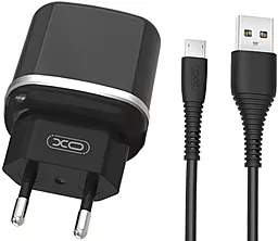 Мережевий зарядний пристрій XO L69 2USB 2.4А + micro USB Cable Black