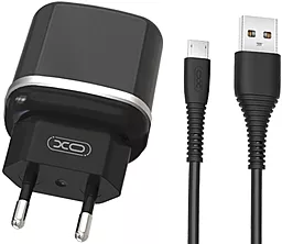 Сетевое зарядное устройство XO L69 2.4a 2xUSB-A ports charger + micro USB cable black - фото Сетевое зарядное устройство XO L69 2.4a 2xUSB-A ports charger + micro USB cable black