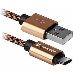 Кабель Defender USB09-03T PRO USB-A - Type-C 10.5w 1м cable Gold - фото Кабель Defender USB09-03T PRO USB-A - Type-C 10.5w 1м cable Gold